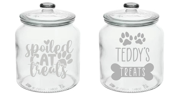 CAT/DOG GLASS TREAT JAR